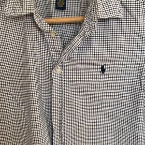 Ralph Lauren Men's Black and White Plaid Shirt